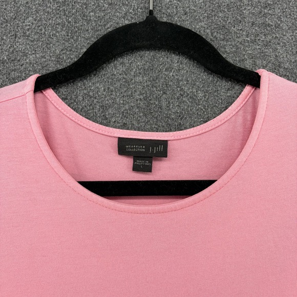 J Jill Wearever Pink  3/4 Sleeve Crossover Hem Tunic Top Large Stretch Capsule - Picture 2 of 7